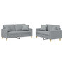 Voir la diapositive 2 : VIDAXL Ensemble de canapes 2 pcs coussins gris clair tissu
