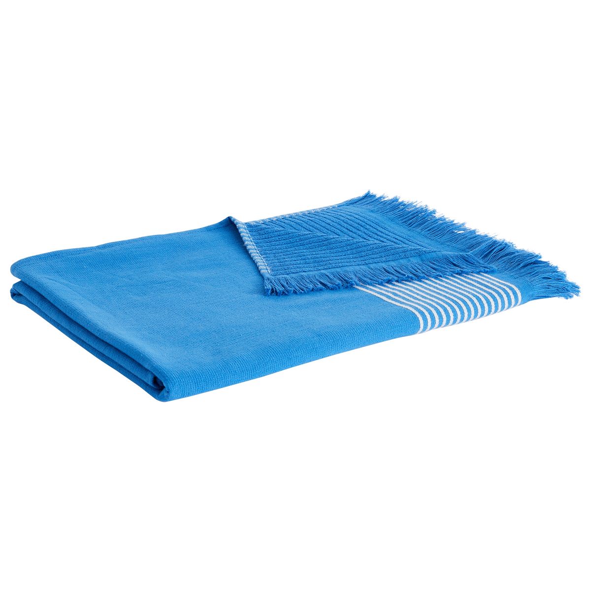 ACTUEL Foutah de plage en coton 280g/m² finition frange CORFOU