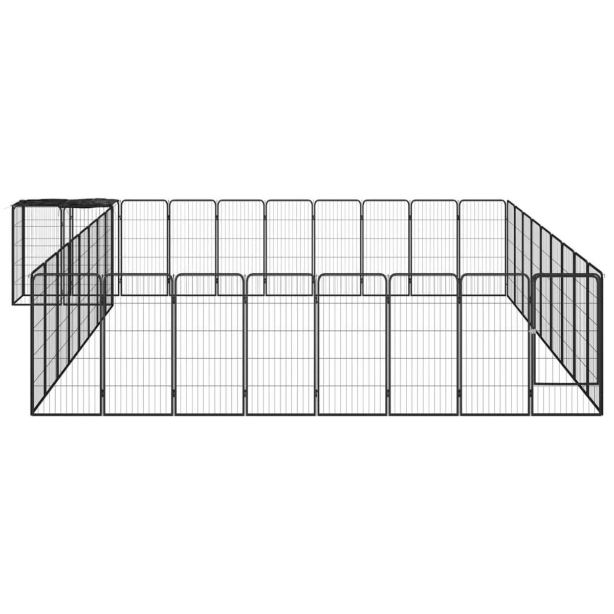 VIDAXL Parc pour chien 38panneaux Noir 50x100cm Acier enduit de poudre