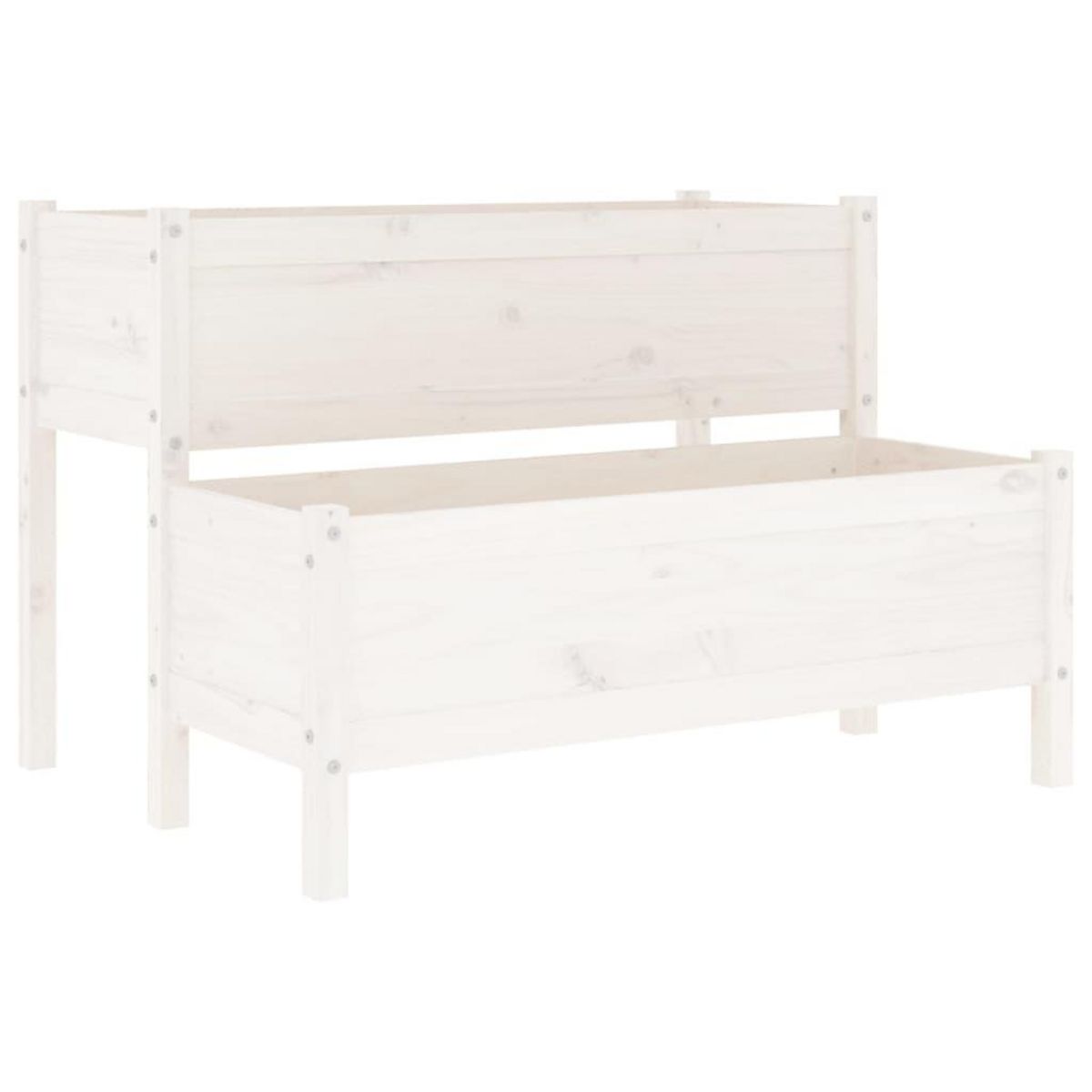 VIDAXL Jardiniere Blanc 110x84x75 cm Bois massif de pin