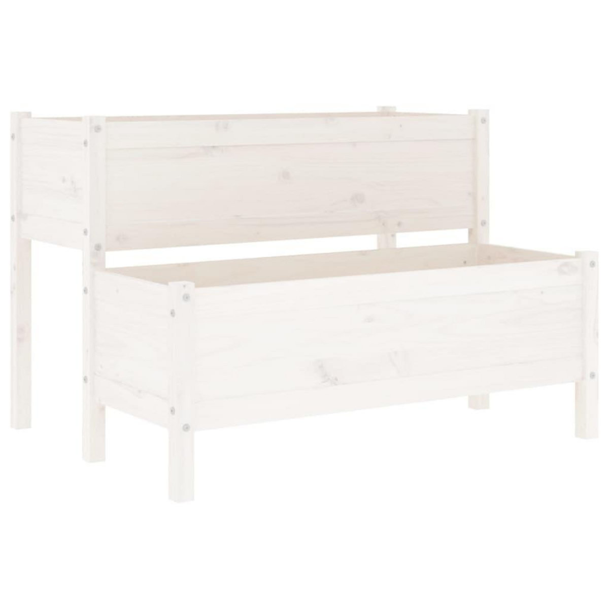 VIDAXL Jardiniere Blanc 110x84x75 cm Bois massif de pin