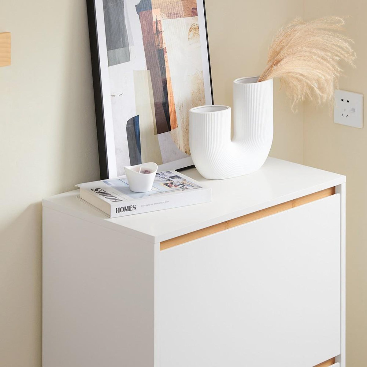 SOBUY SoBuy - Meuble À Chaussures 3 portes - Blanc - 60x34x122cm - Nordique - FSR192-NW