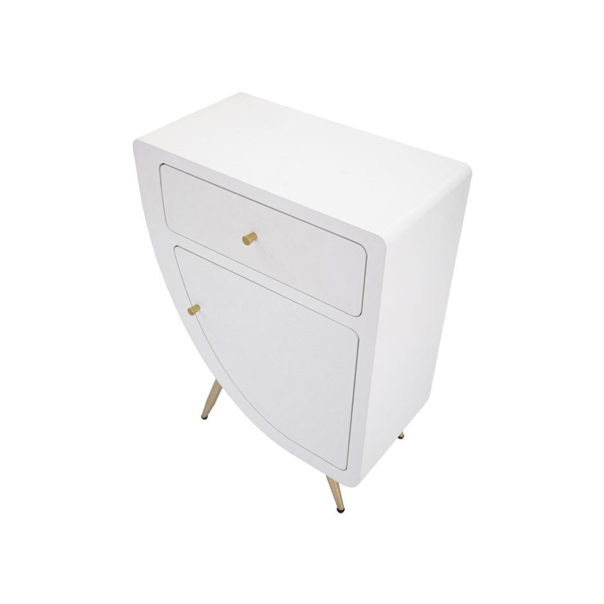Voir la diapositive 4 : Paris Prix Table de chevet design  venus  79cm blanc & or