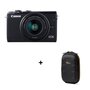 CANON EOS M100 - Noir - Appareil photo compact + Santiango 20 II - Noir - Housse appareil photo