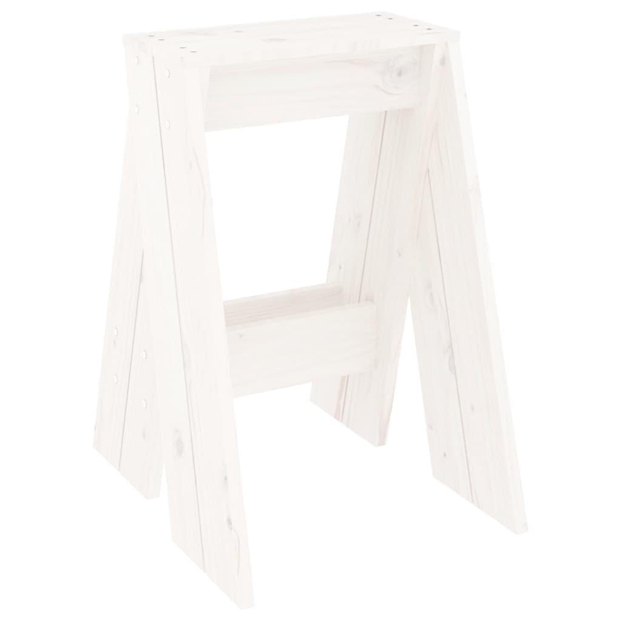 Voir la diapositive 5 : VIDAXL Tabourets lot de 2 blanc 40x40x60 cm bois massif de pin