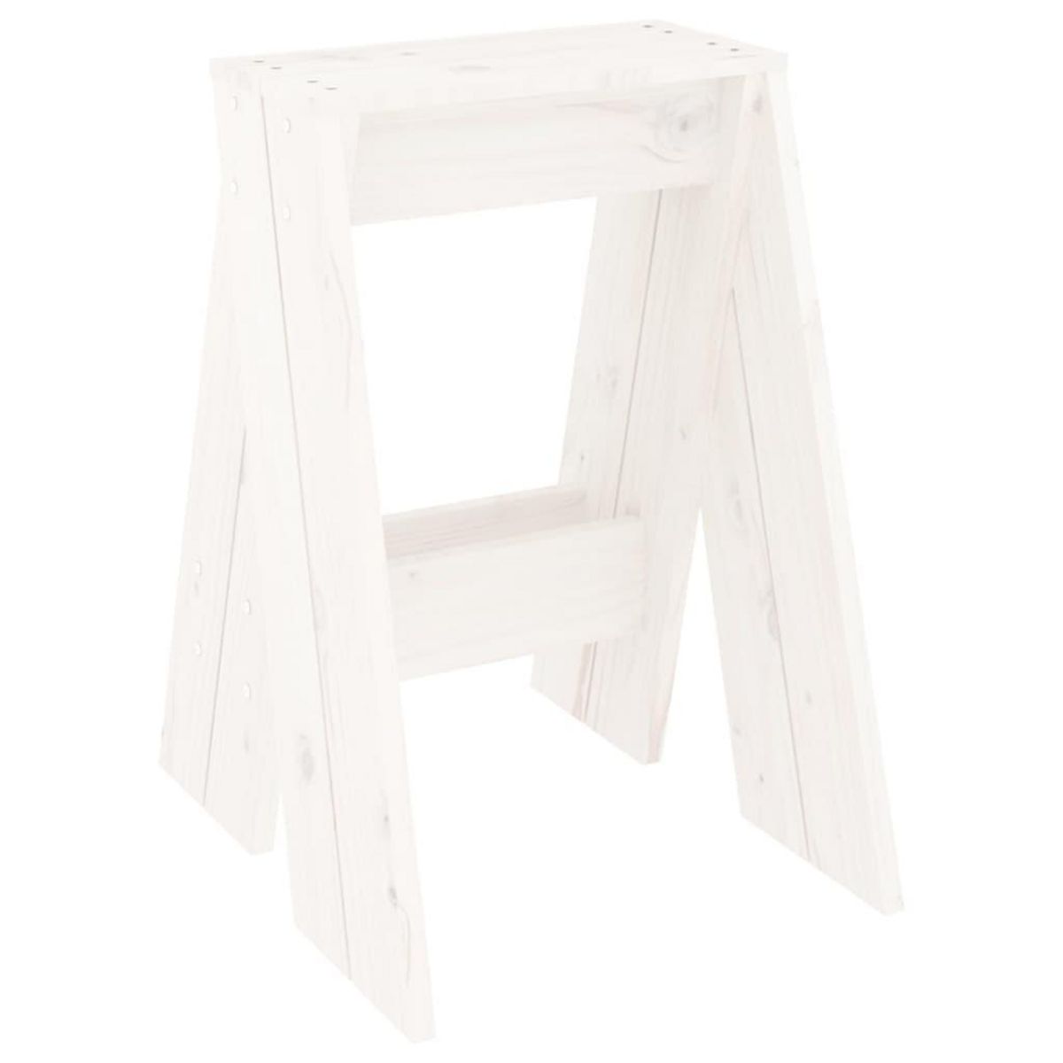 VIDAXL Tabourets lot de 2 blanc 40x40x60 cm bois massif de pin