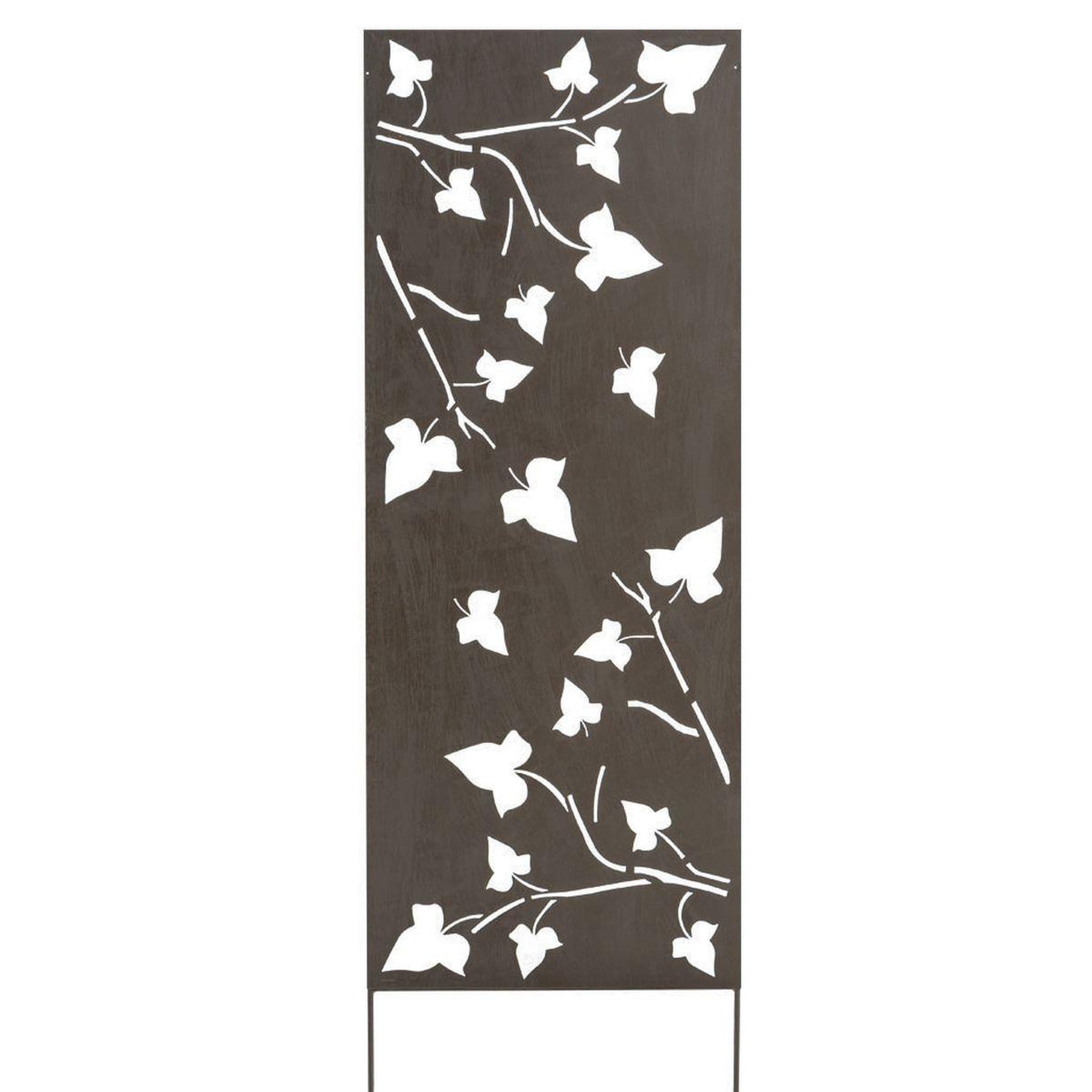 Nortene Panneau métal avec motifs décoratifs/feuilles - 0,60 x 1,50 m - brun vieilli