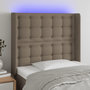 Voir la diapositive 1 : VIDAXL Tete de lit a LED Taupe 103x16x118/128 cm Tissu