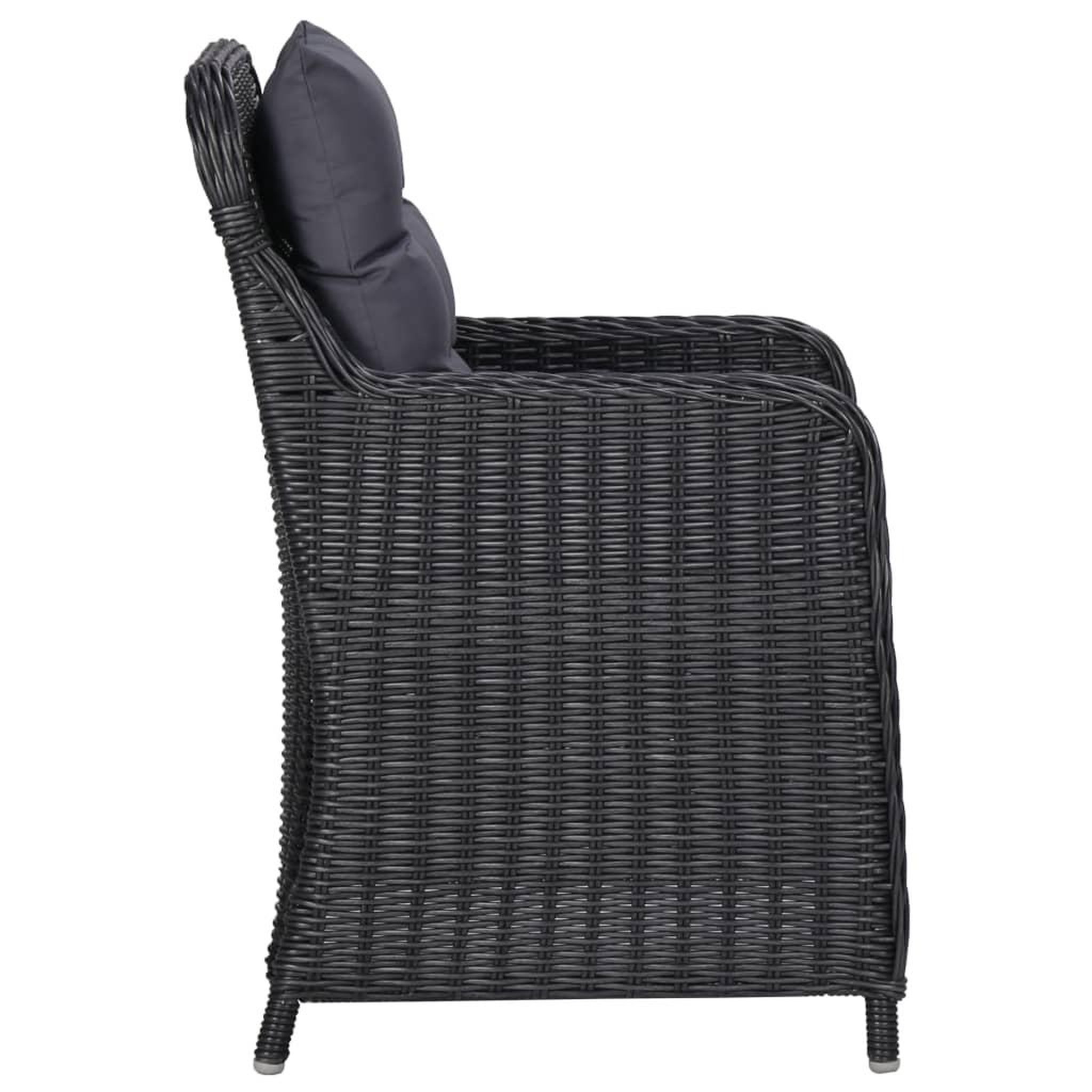 Voir la diapositive 5 : VIDAXL Ensemble a manger de jardin 7 pcs Resine tressee Noir