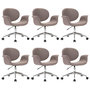 Voir la diapositive 2 : VIDAXL Chaises pivotantes a manger lot de 6 taupe tissu