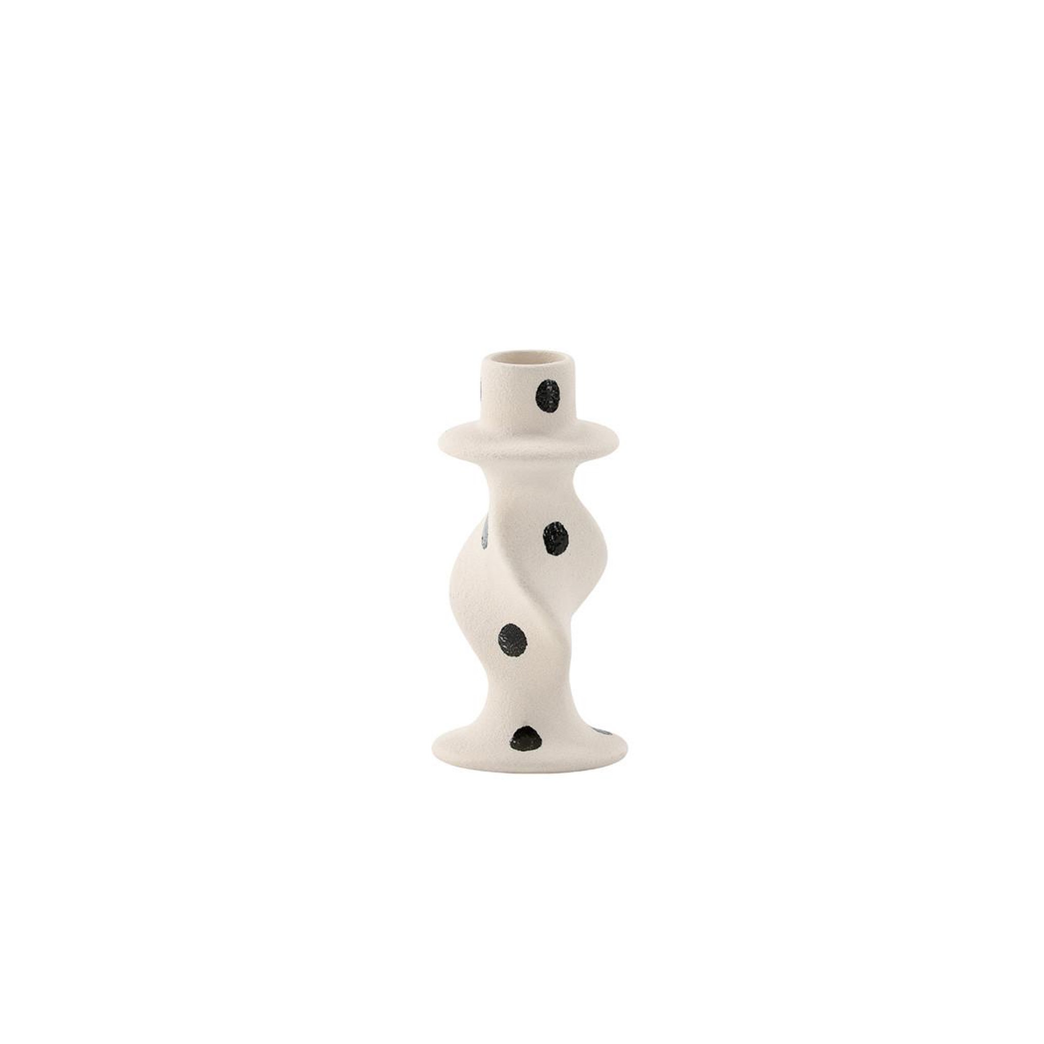 Voir la diapositive 2 : Paris Prix Bougeoir design en céramique  glory  12cm blanc & noir