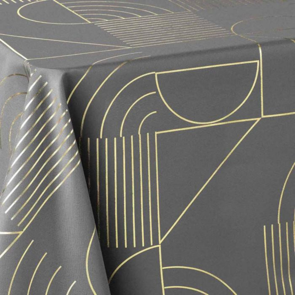 Paris Prix Nappe Imprimée Déco  Lineor  150x300cm Anthracite