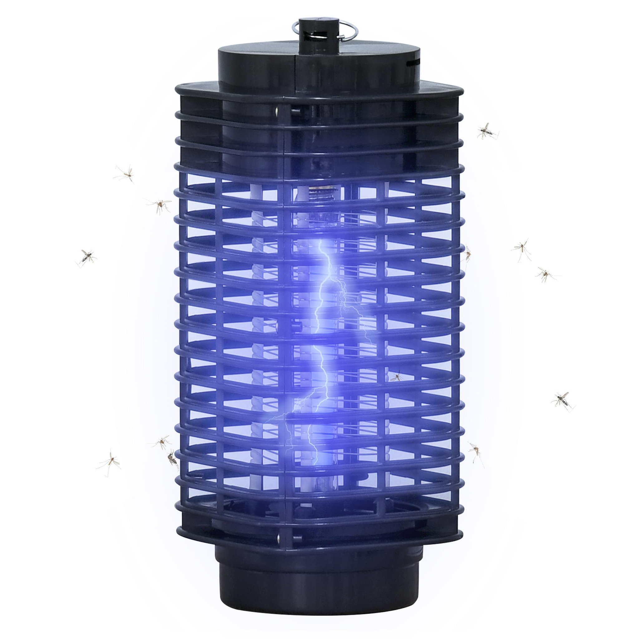 Voir la diapositive 1 : OUTSUNNY Outsunny Lampe anti-insectes anti moustique design lanterne tue mouche électrique destructeur d'insectes LED 3 W noir