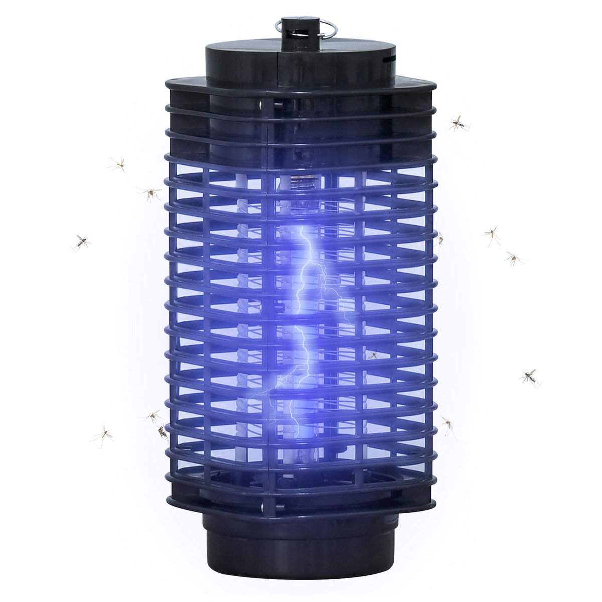 OUTSUNNY Outsunny Lampe anti-insectes anti moustique design lanterne tue mouche électrique destructeur d'insectes LED 3 W noir