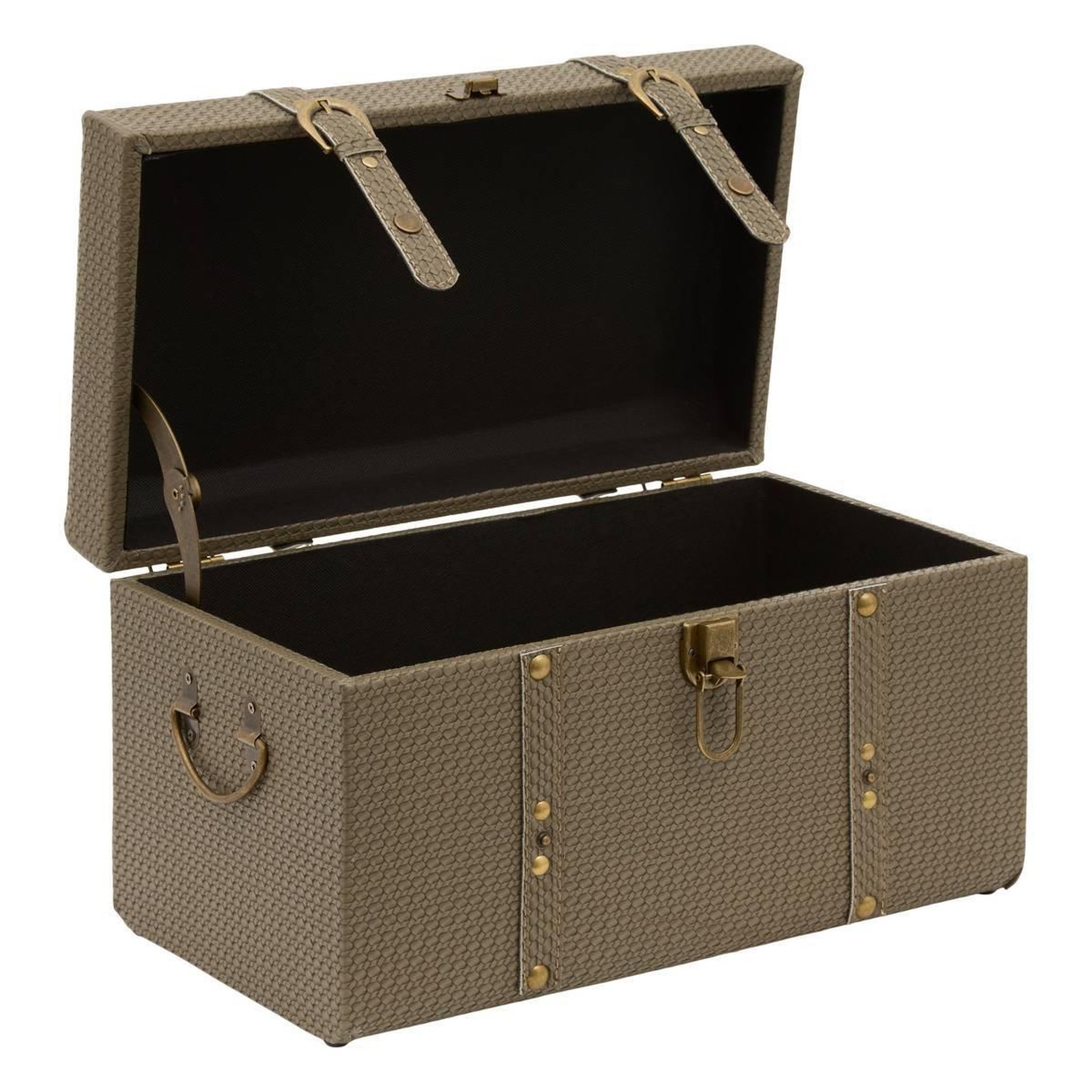 Voir la diapositive 2 : ATMOSPHERA Lot de 3 malles de rangement  bonie  60cm kaki