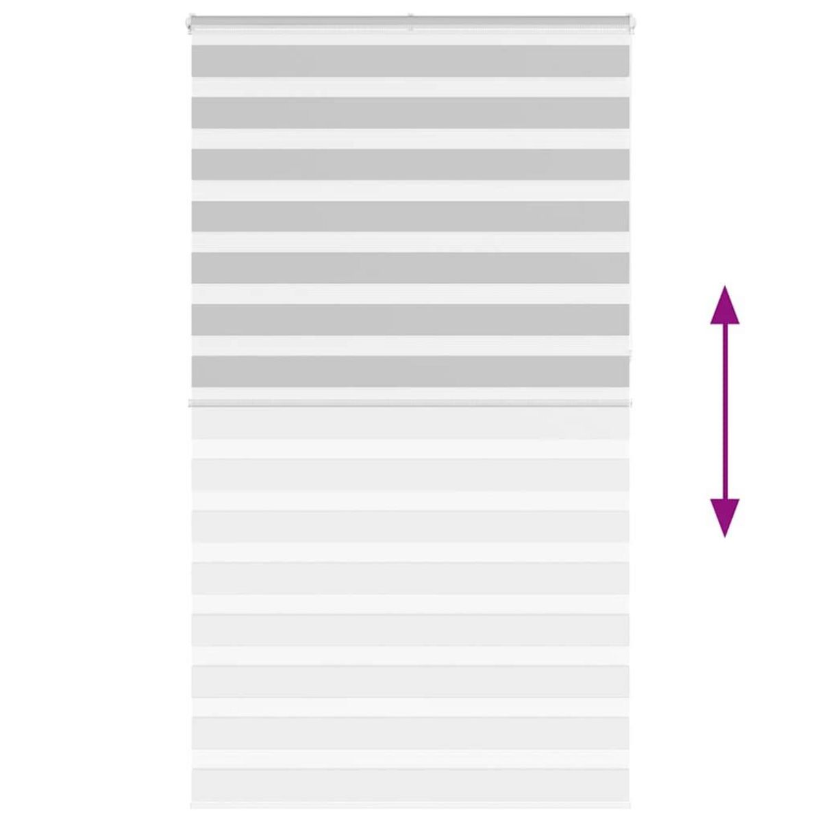 VIDAXL Store zebre gris clair largeur du tissu 125,9 cm polyester