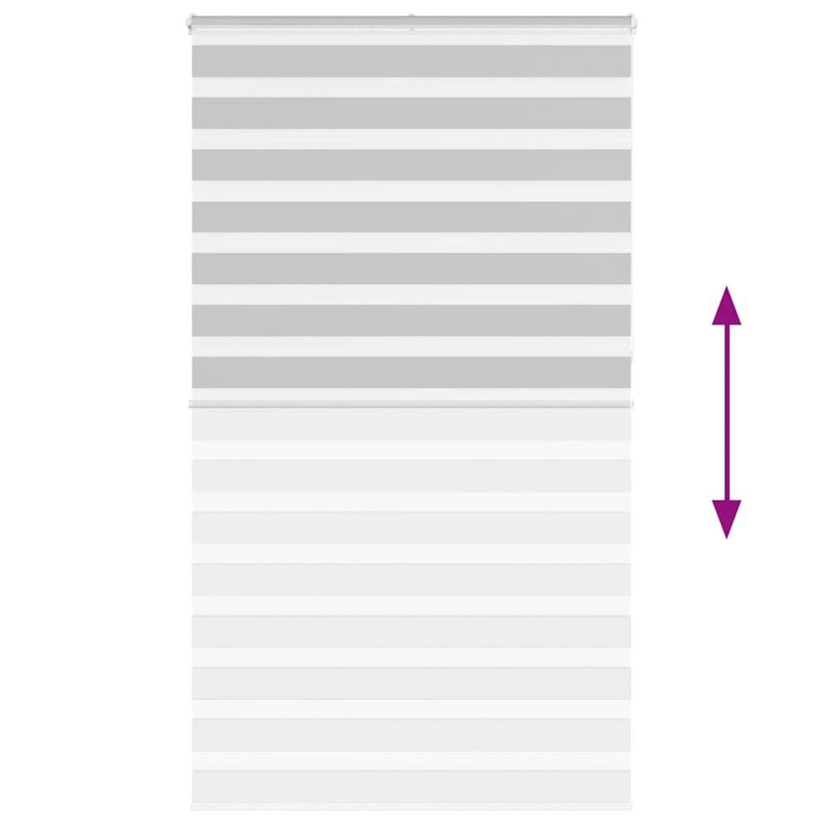 VIDAXL Store zebre gris clair largeur du tissu 125,9 cm polyester