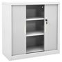 Voir la diapositive 5 : VIDAXL Armoire a portes coulissantes Gris 90x40x90 cm Acier