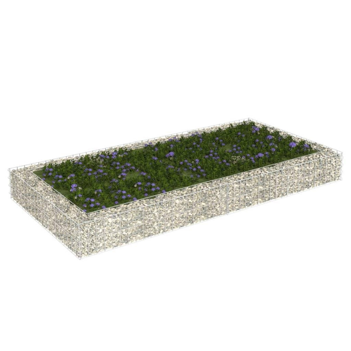 VIDAXL Lit sureleve a gabion Acier galvanise 200x100x20 cm