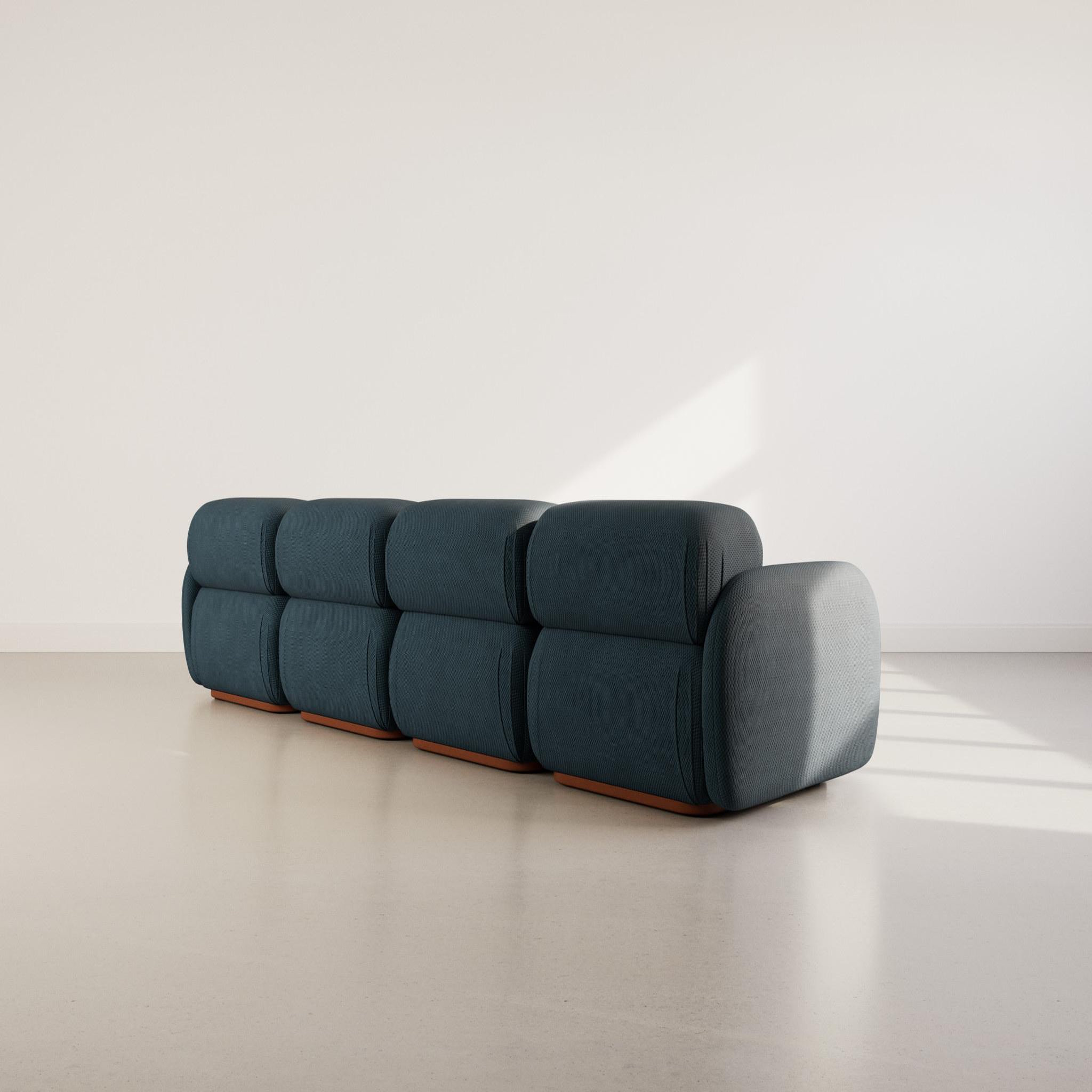 Voir la diapositive 6 : LISA DESIGN Penelope - canapé droit modulable 4 places en velours texturé