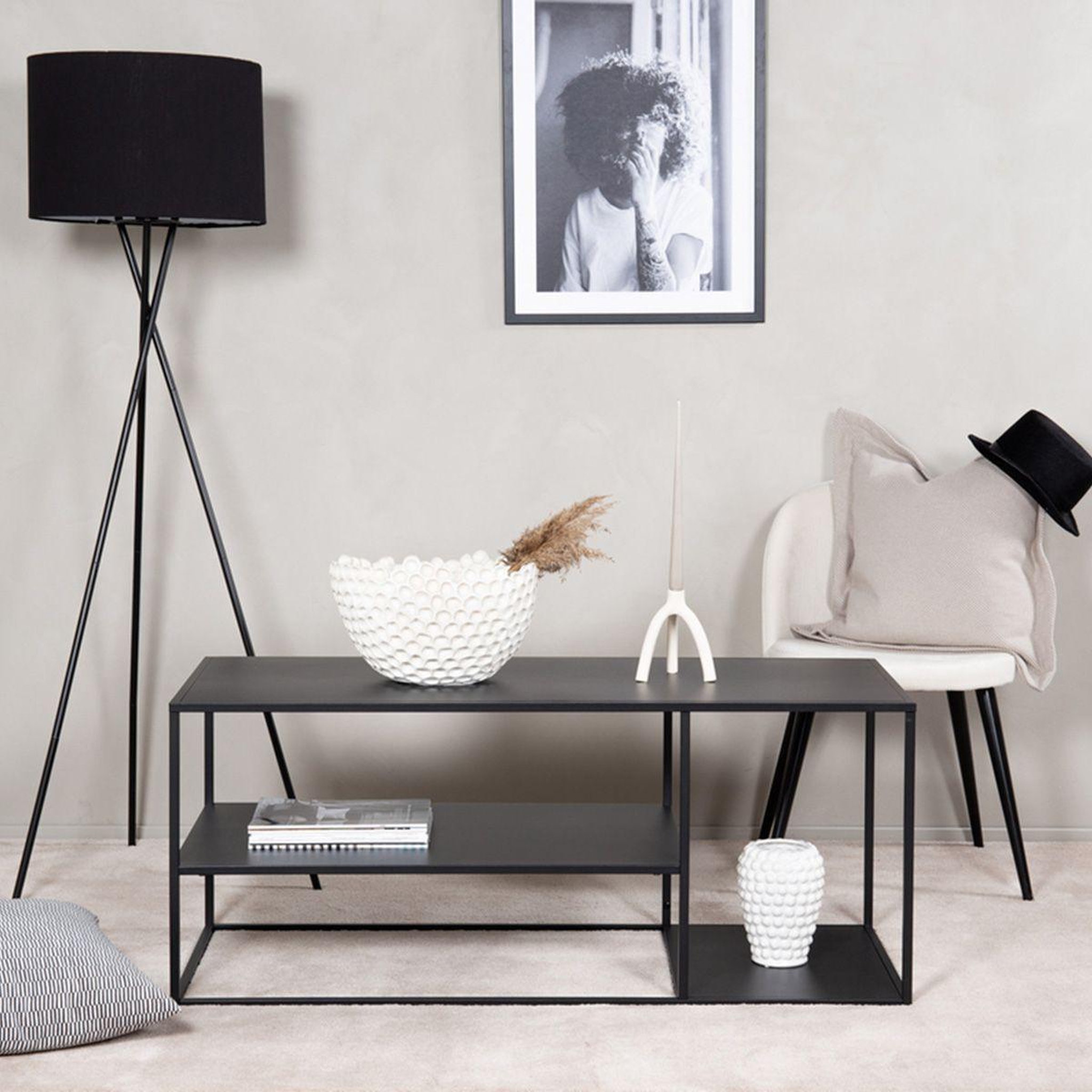 Voir la diapositive 4 : Paris Prix Table basse avec étagères  staal  120cm noir