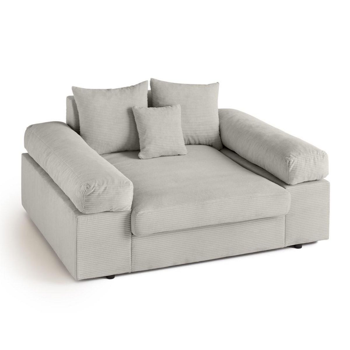 LISA DESIGN Aspen - fauteuil xl - assise profonde - velours côtelé