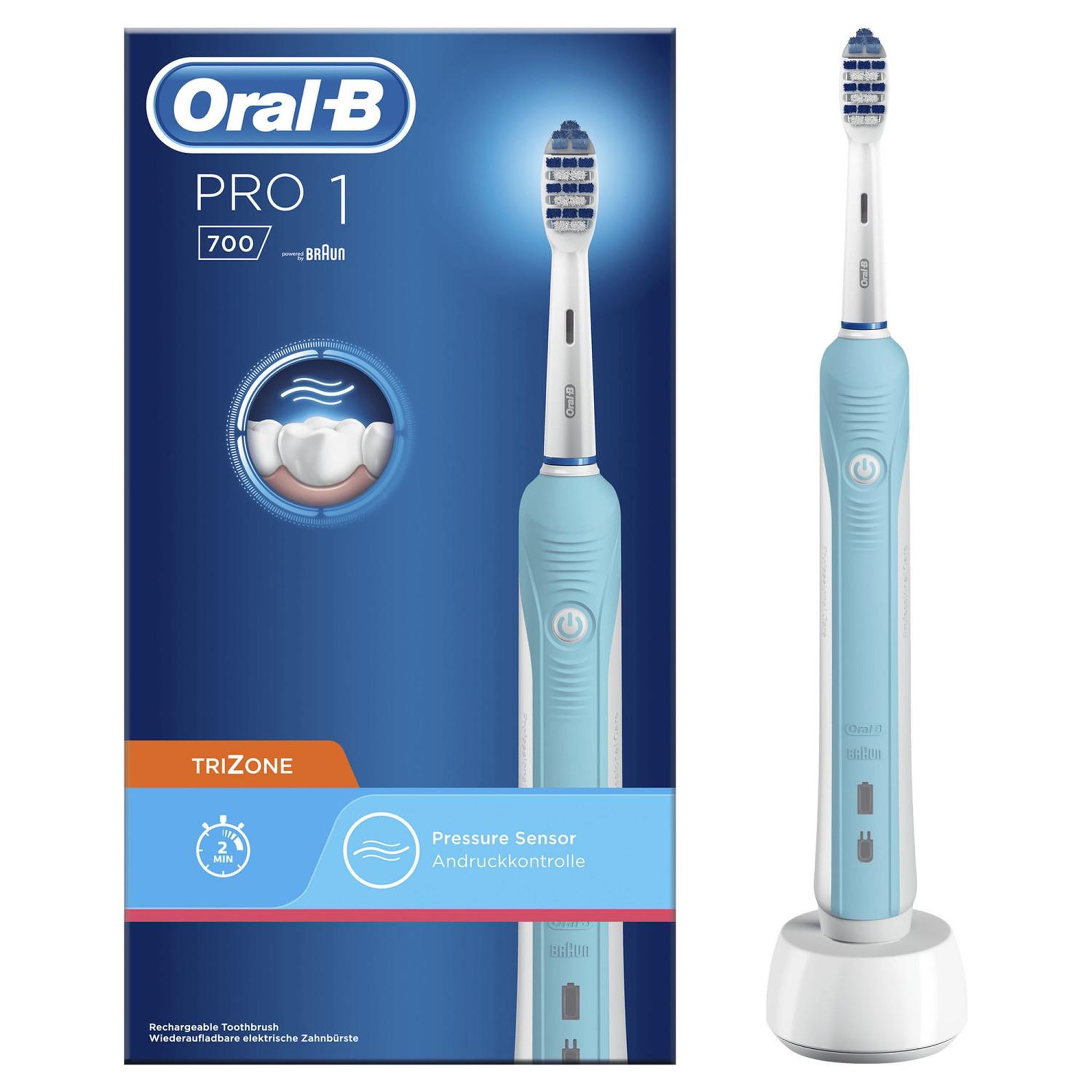 Voir la diapositive 2 : ORAL B Oral-B TriZone 700 Adulte Brosse à dents rotative oscillante Bleu