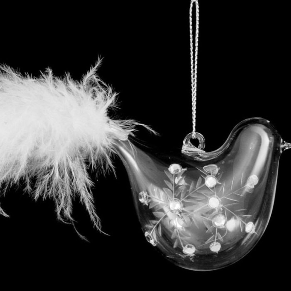 FEERIC LIGHT & CHRISTMAS Sujet de Noël Oiseau  Polaire  7cm Transparent