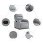Voir la diapositive 5 : VIDAXL Fauteuil inclinable Gris clair Tissu