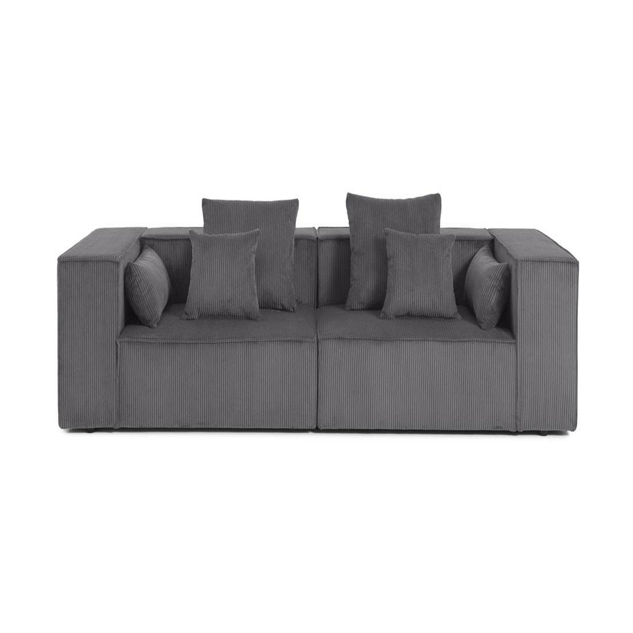 Voir la diapositive 1 : BEST MOBILIER Colombine - canapé modulable droit - 2 places - en velours côtelé