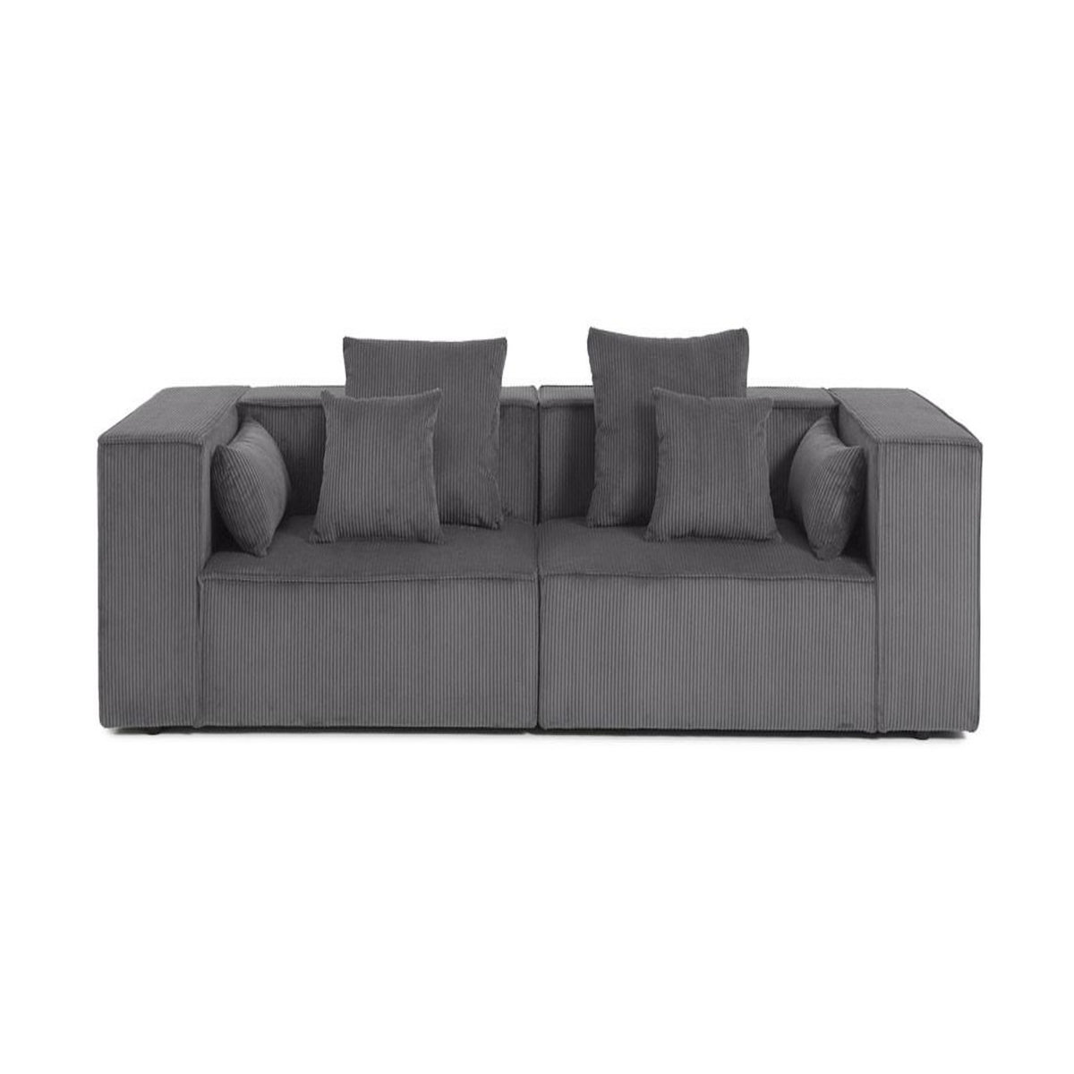 LISA DESIGN Colombine - canapé modulable droit - 2 places - en velours côtelé