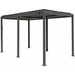 Habitat et Jardin Pergola bioclimatique autoportante en aluminium  Kensington  - 3 x 5 m - Gris