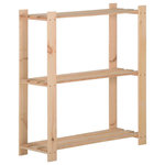 VIDAXL Etagere de stockage 3 niveaux 80x28,5x90 cm Bois de pin massif