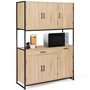 Voir la diapositive 1 : ID MARKET Buffet de cuisine 120 CM DETROIT meuble 6 portes design industriel + tiroir