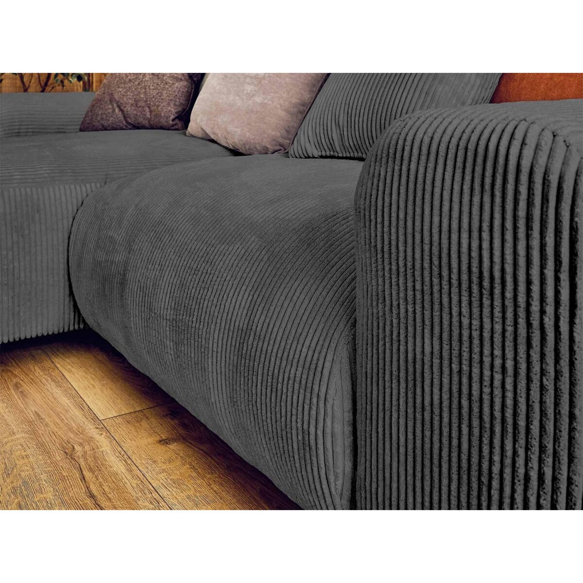 LISA DESIGN Garance - canapé d'angle réversible - 4 places - en velours côtelé