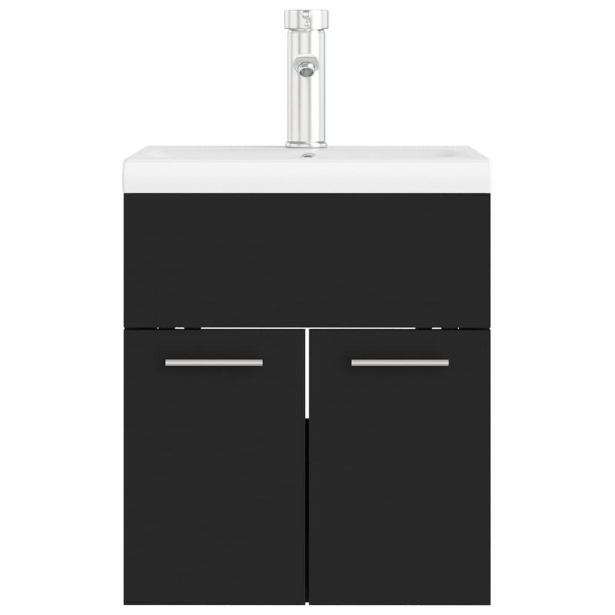 VIDAXL Armoire d'evier avec lavabo integre noir bois d'ingenierie