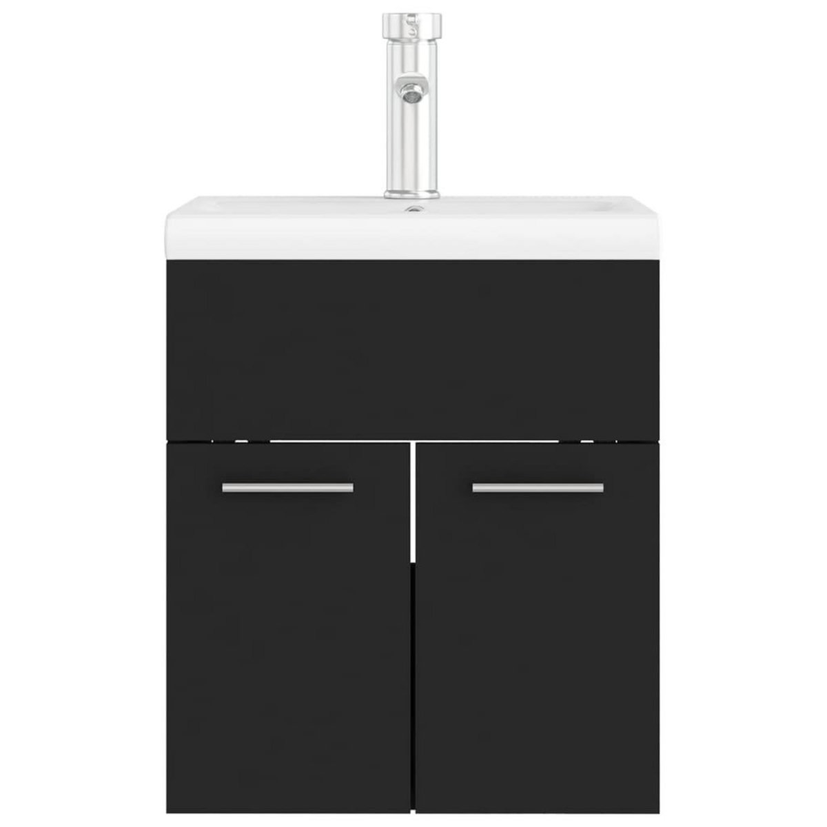 VIDAXL Armoire d'evier avec lavabo integre noir bois d'ingenierie