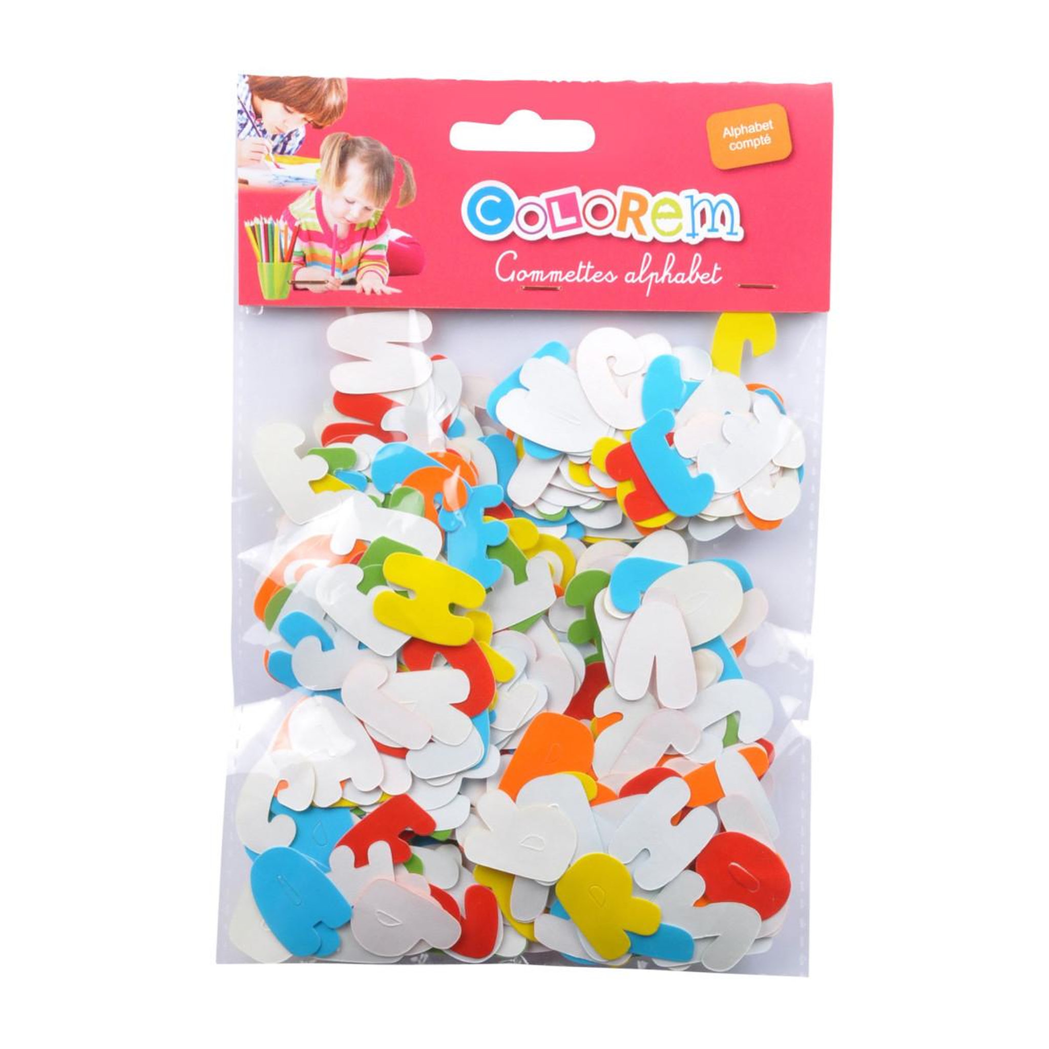 Voir la diapositive 2 : HOMEA Lot de Gommettes  Alphabet  Multicolore