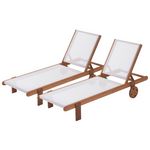 Habitat et Jardin Lot de 2 bains de soleil en bois exotique  Saïgon  - Maple - Ecru