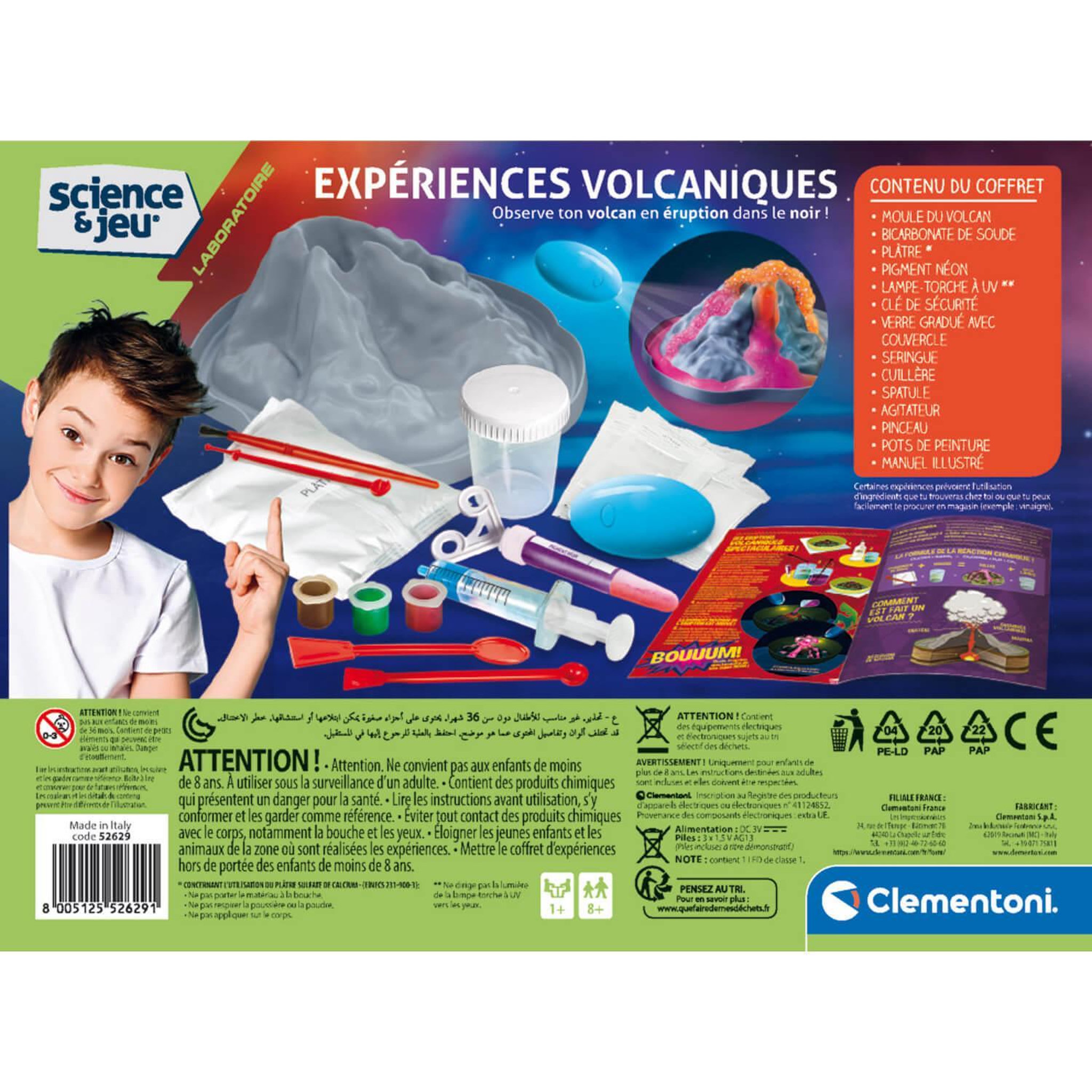 Voir la diapositive 5 : CLEMENTONI Clementoni - 52629 - expériences volcaniques