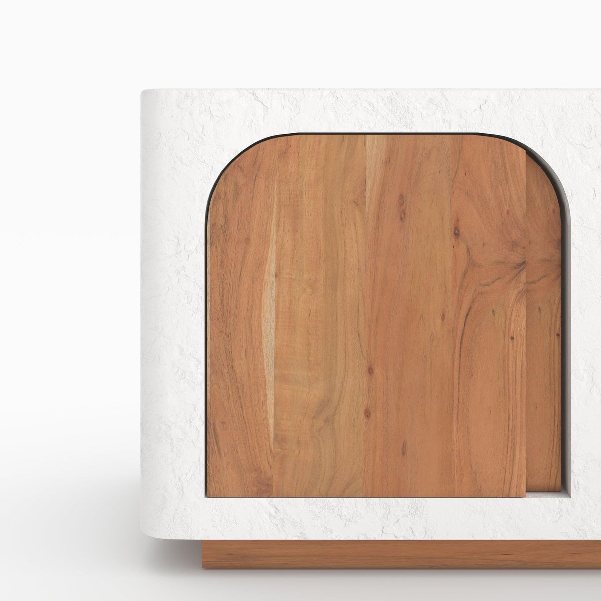 Rendez vous déco Meuble TV en plâtre blanc cassé 180 cm-Fira