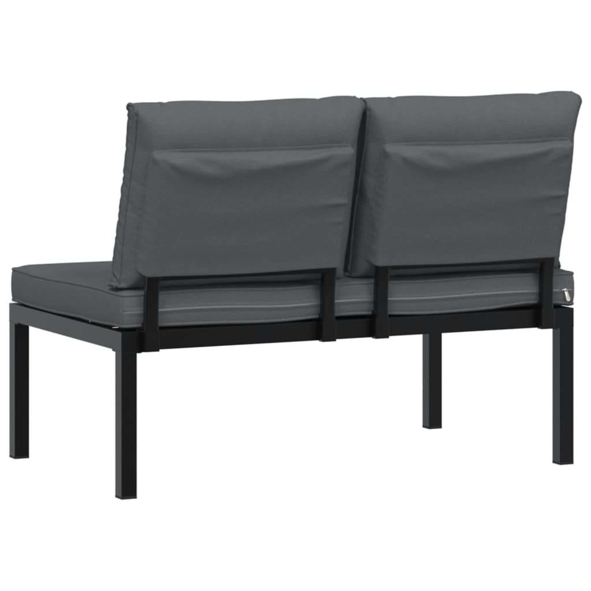Voir la diapositive 5 : VIDAXL Banc de jardin avec coussins noir aluminium
