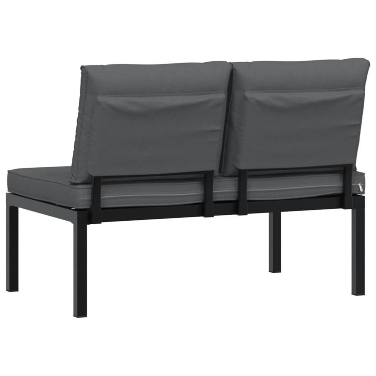 VIDAXL Banc de jardin avec coussins noir aluminium