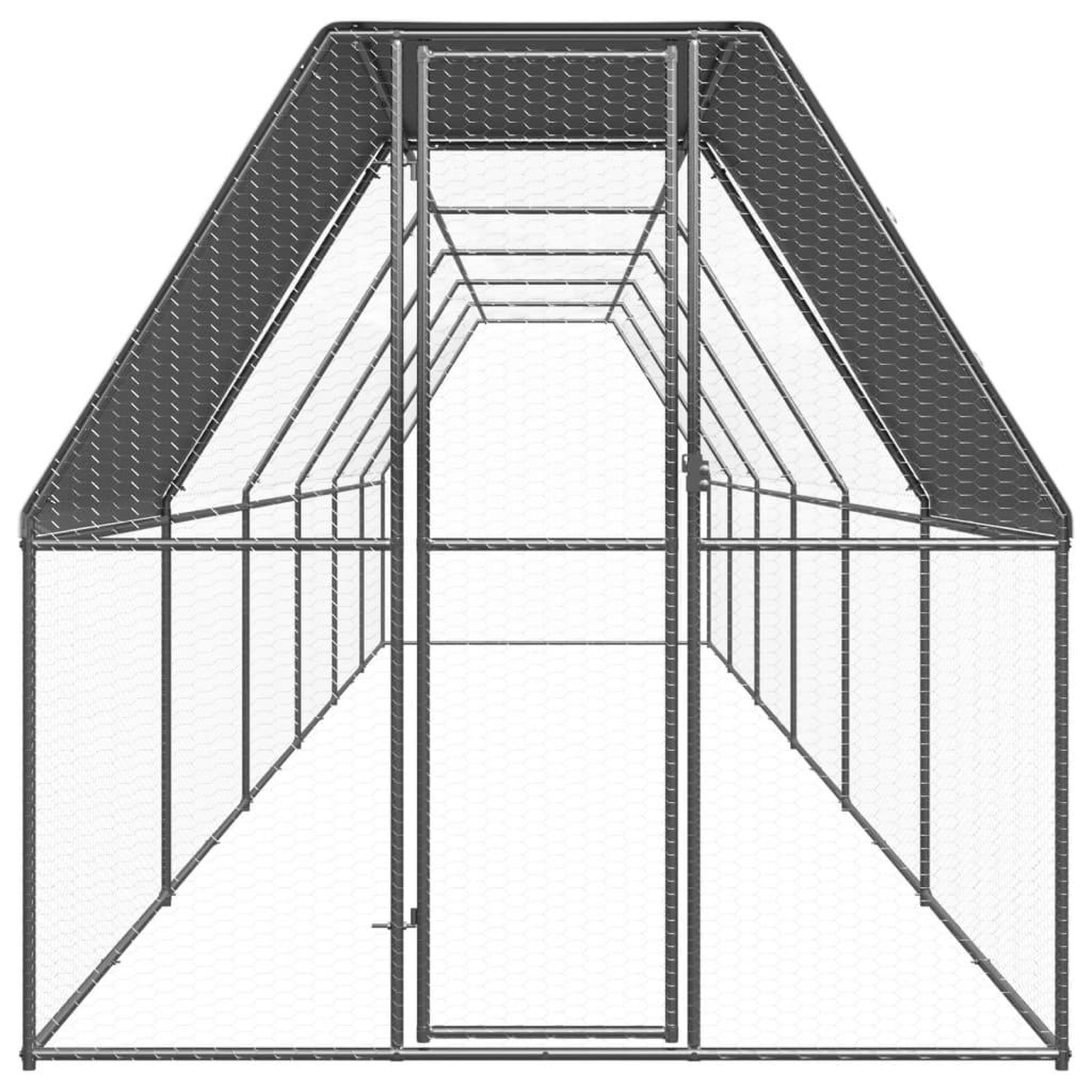Voir la diapositive 2 : VIDAXL Poulailler d'exterieur 2x12x2 m Acier galvanise