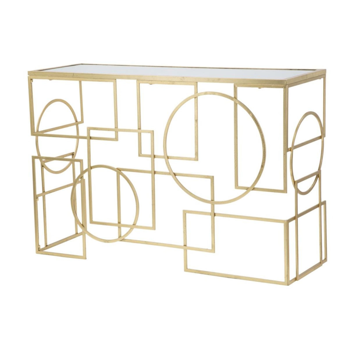 Paris Prix Console Design en Métal  Marie  120cm Or