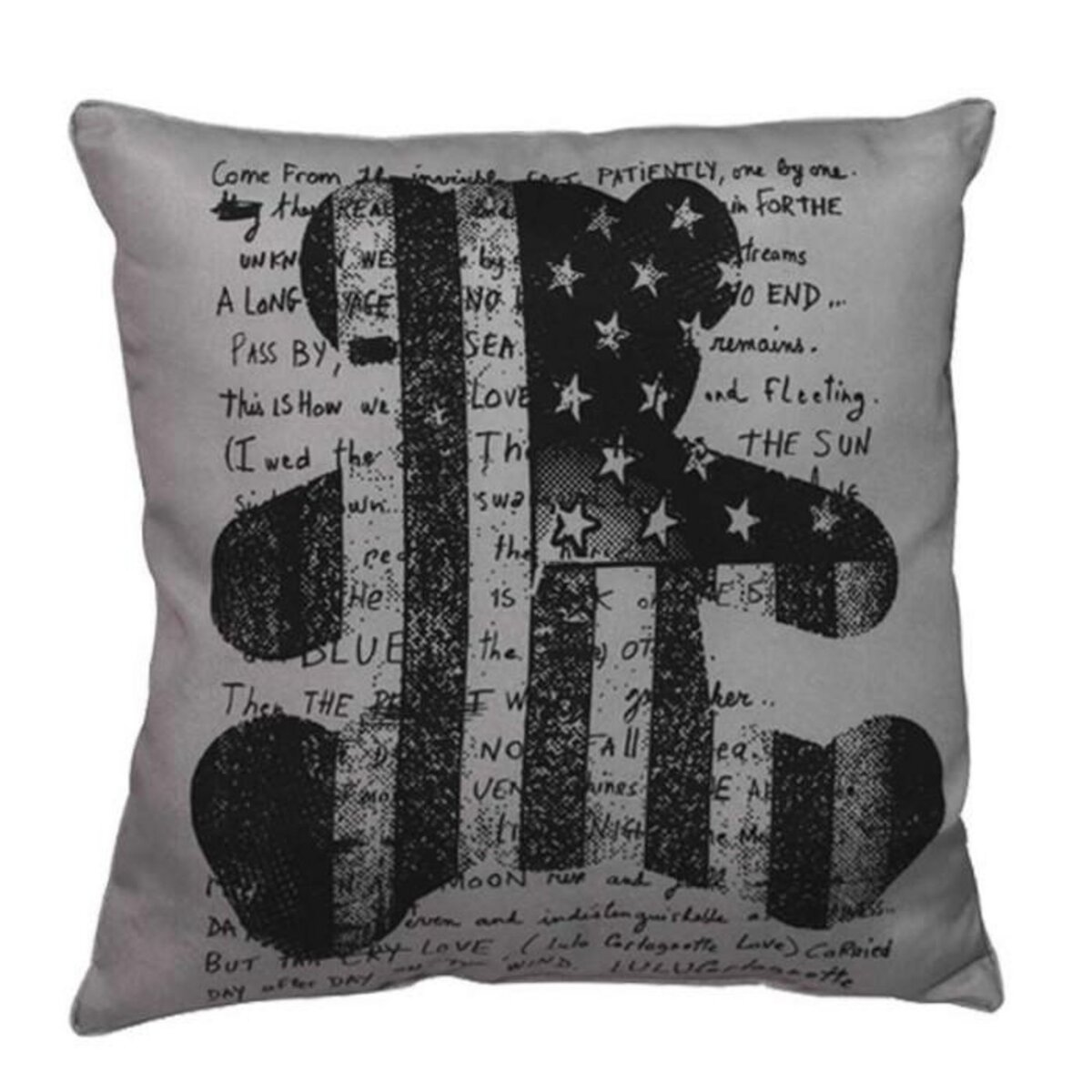 Paris Prix Coussin Déco  Lulu Flag Bear  40x40cm Gris