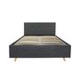 Voir la diapositive 5 : Lit coffre tissu scandinave avec sommier relevable 140x190 cm MILA