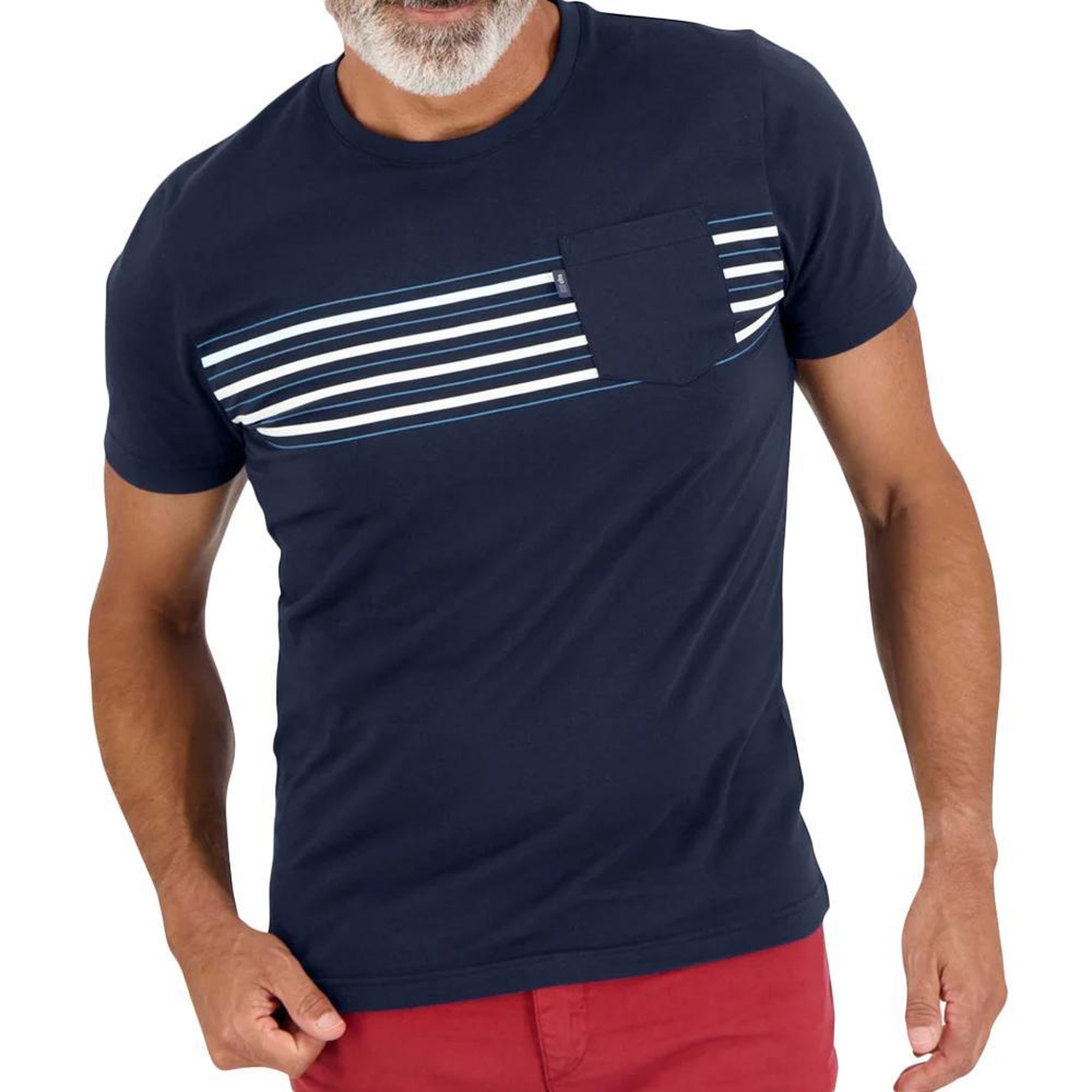 Voir la diapositive 1 : TBS T-Shirt Marine Homme TBS Recifs