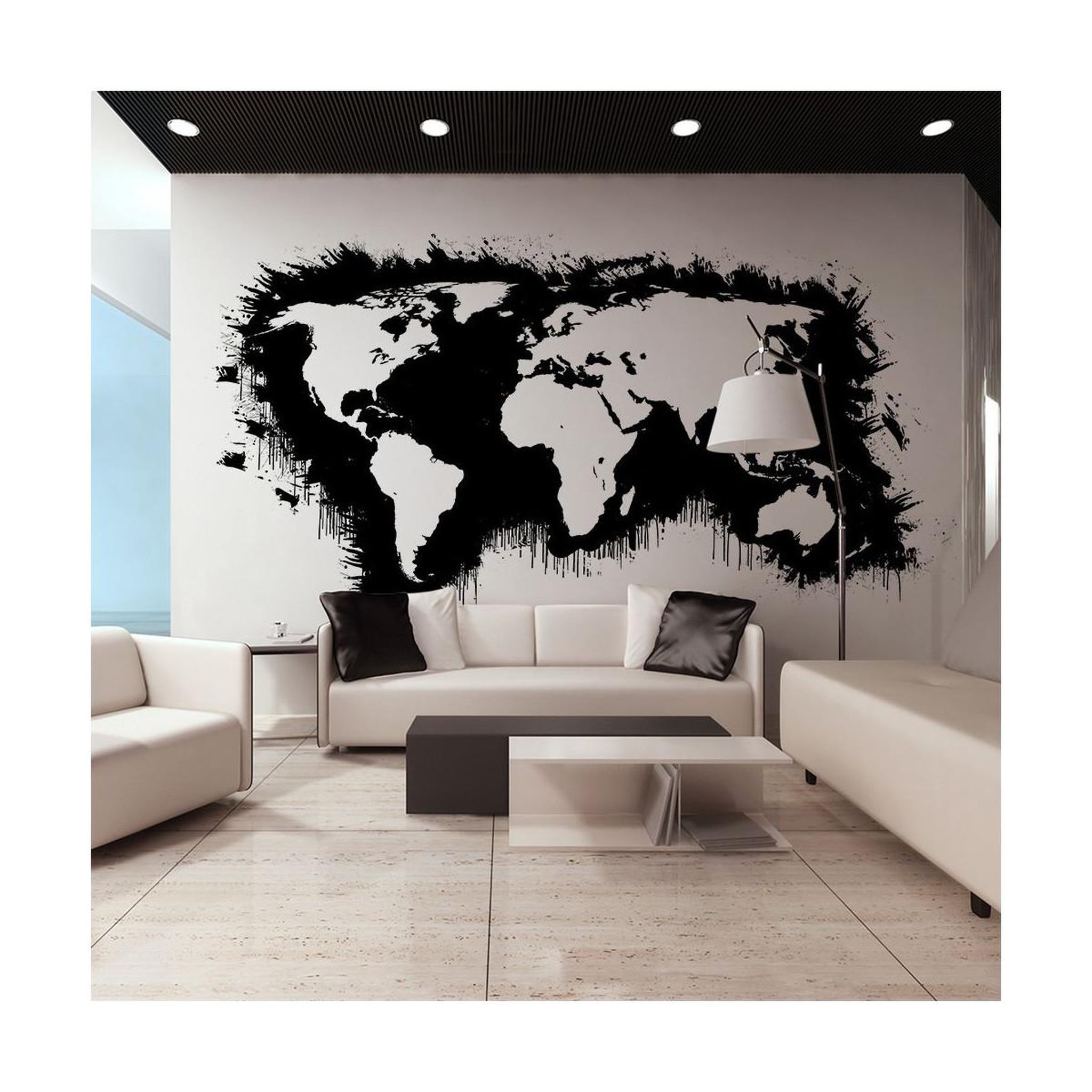Paris Prix Papier peint xxl  white continents, black oceans...  270x550cm