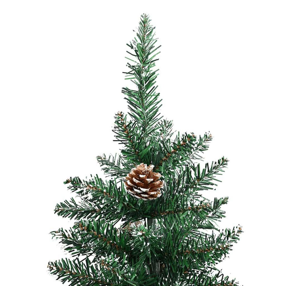 VIDAXL Sapin de Noël mince bois veritable et neige blanche vert 180 cm